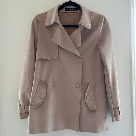 Like New Pink Short Zara Trench Coat - Picture 1 of 6